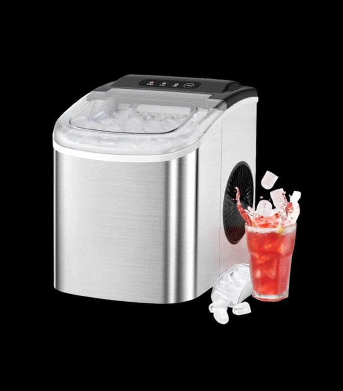 LEONARD USA Ice Maker Machine Stainless Steel with Self-Cleaning Function, Automatic with Inverter Technology, Makes Instant Bullet Ice Cubes in 7-9 Minutes, 12Kg/day (Based on American Technology)