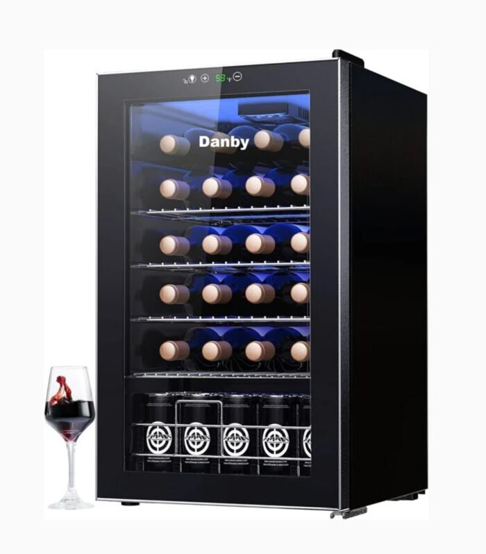 Danby USA 135 L Inverter Wine Chiller l Wine Cooler l Touch Control l Toughened Glass Door with UV-Protection l LED Interior Light for Indian Home Bars & Rooms with 1 Year Warranty